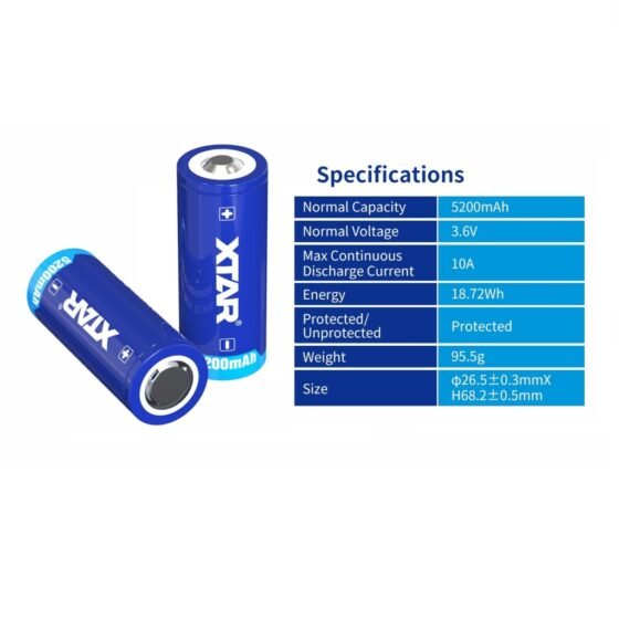 Xtar acumulator 26650 de 5200 mAh