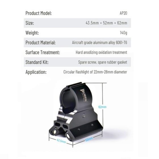Wuben AP20 prindere magnetica pentru lanterne