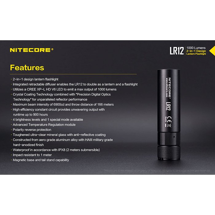 Nitecore LR12 lanterna si felinar