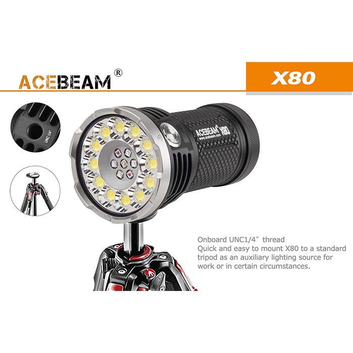 Acebeam X80 lanterna cu LED multicolore si UV