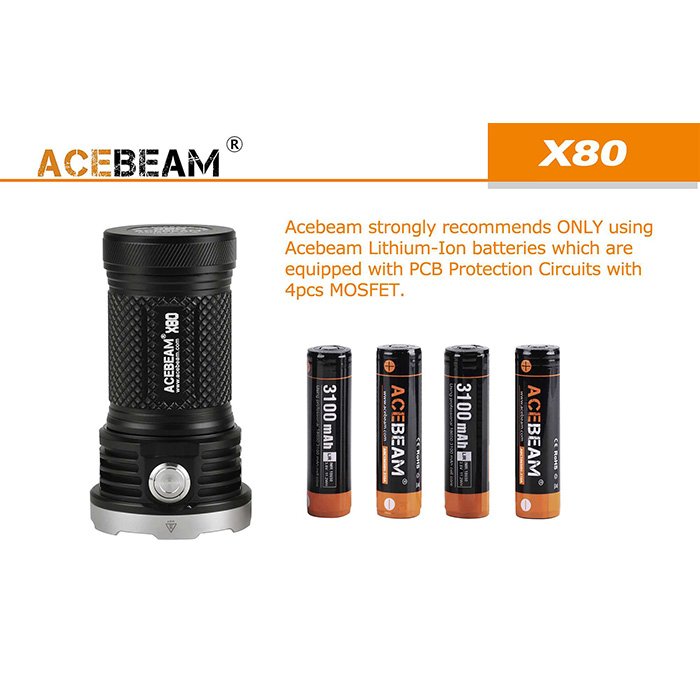 Acebeam X80 lanterna cu LED multicolore si UV