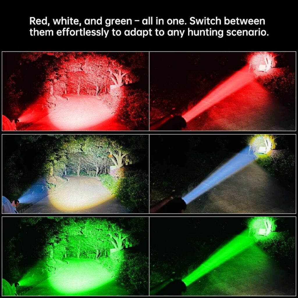 Brinyte T28 Tri-Color lanterna cu focalizare cu lumina alba, verde, rosie