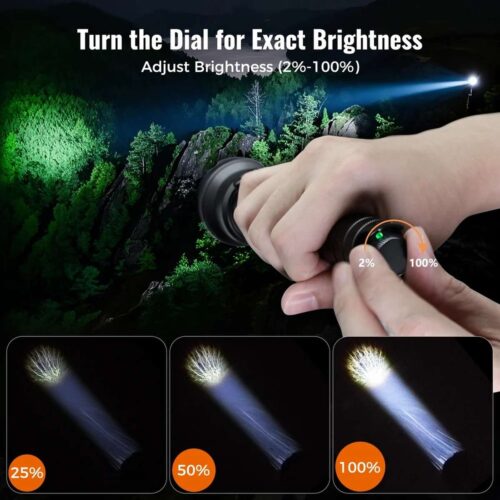 Brinyte T28 Tri-Color lanterna cu focalizare cu lumina alba, verde, rosie