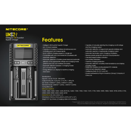 Nitecore UMS2 incarcator cu doua porturi