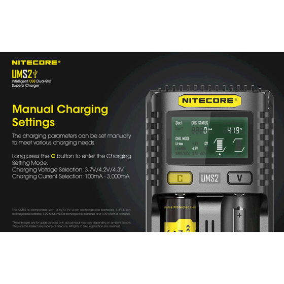 Nitecore UMS2 incarcator cu doua porturi