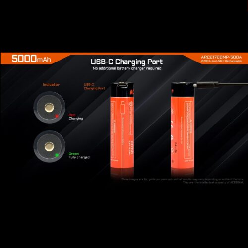 Acebeam AB21CP50-USB acumulator 21700 de 5000 mAh cu USB