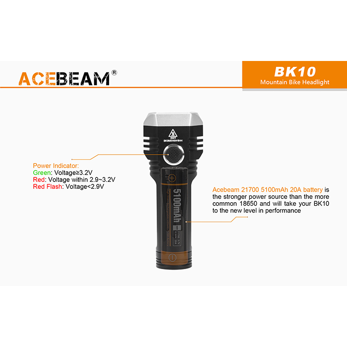 Acebeam BK10 lanterna pentru bicicleta, casca sau mana