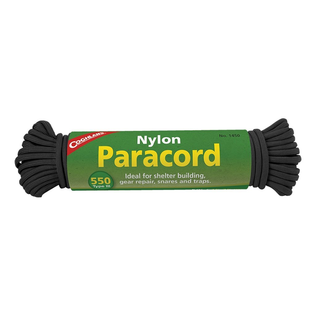 Coghlans paracord de 15 m rezistenta 45 Kg, negru