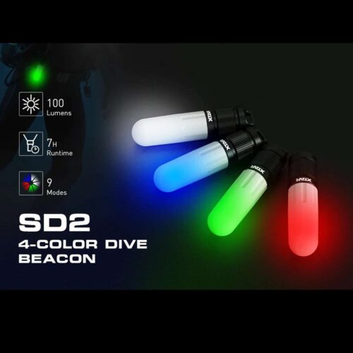 Xtar SD2 felinar subacvatic cu lumina de 4 culori