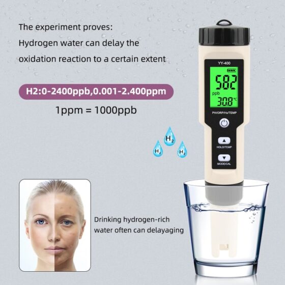 C-Tech YY-400 tester PH, H2, ORP, Temperatura