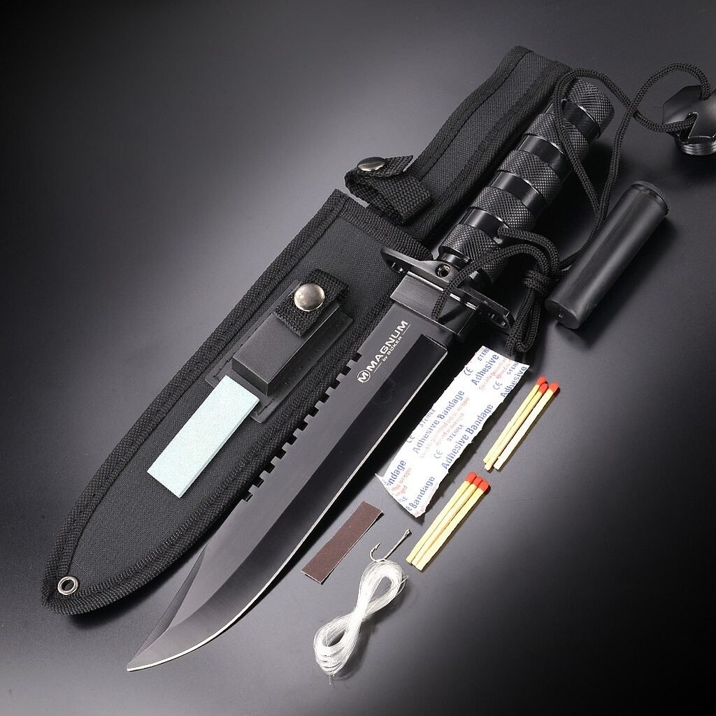 Boker Survivalist 02MB935 cutit integral metalic cu accesorii