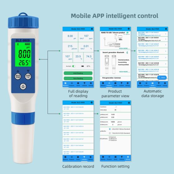 C-Tech BLE-9909 tester PH TDS EC Salinitate Temperatura