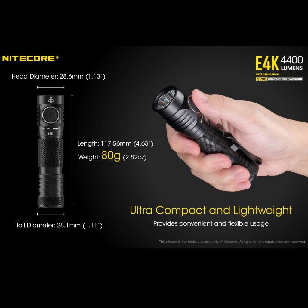 Nitecore E4K lanterna puternica compacta de buzunar