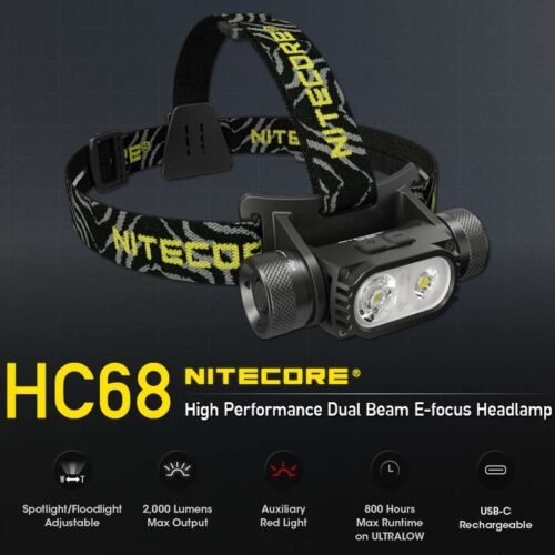 Nitecore HC68 lanterna frontala fascicul cu ajustare independenta