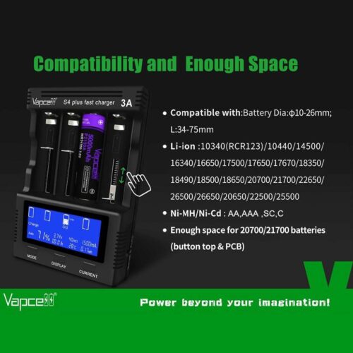 Vapcell S4+V3.0 incarcator la priza cu 4 porturi de mare putere 12A