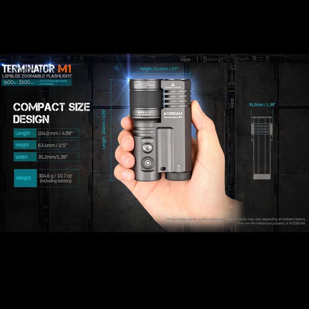 Acebeam Terminator M1 lanterna laser LEP, fascicul ajustabil