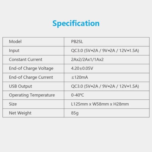 Xtar PB2SL incarcator cu doua porturi, baterie externa configurabila