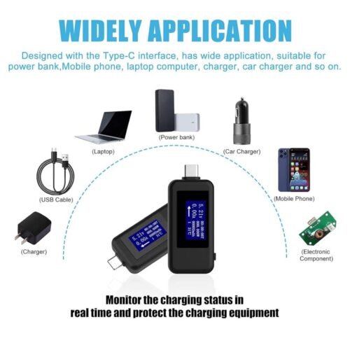 C-Tech VA043 multimetru USB-C detector inteligent cu afisaj OLED