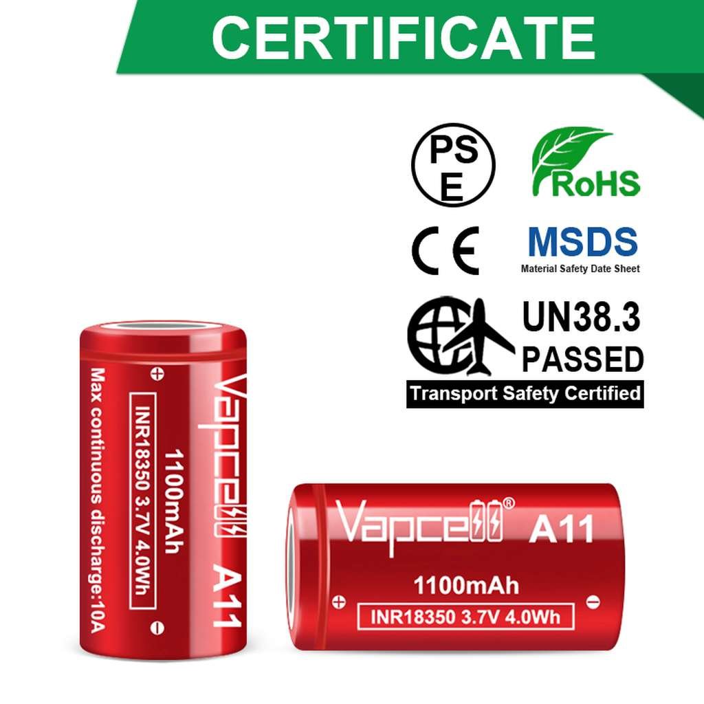 Vapcell A11 acumulator 18350 de 1100 mAh