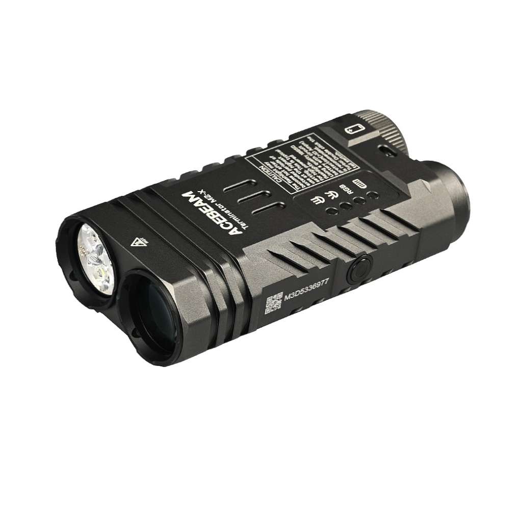 Acebeam Terminator M2-X lanterna laser LEP si LED auxiliar RGB