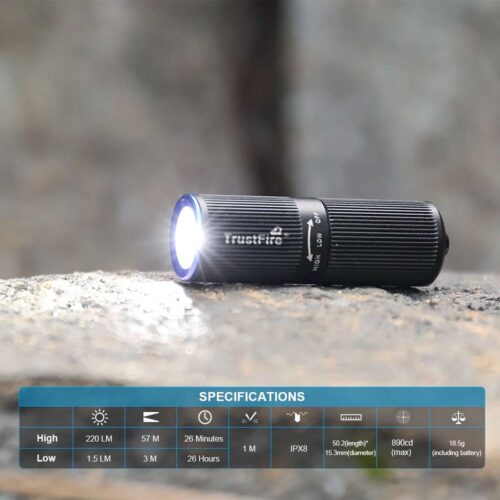 TrustFire Mini 2S lanterna TIR breloc ultrausoara