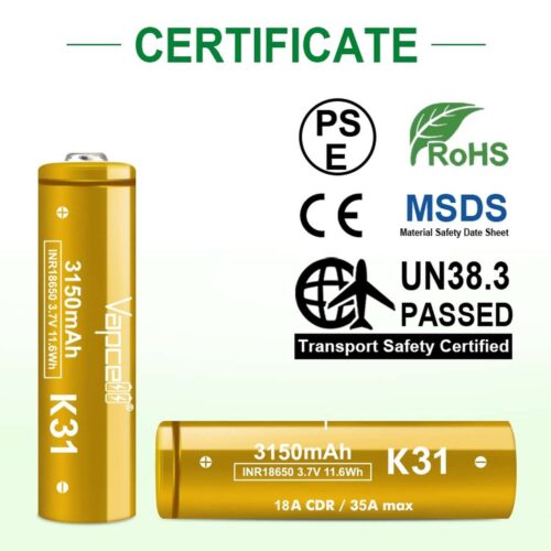 Vapcell K31 acumulator 18650 de 3150 mAh