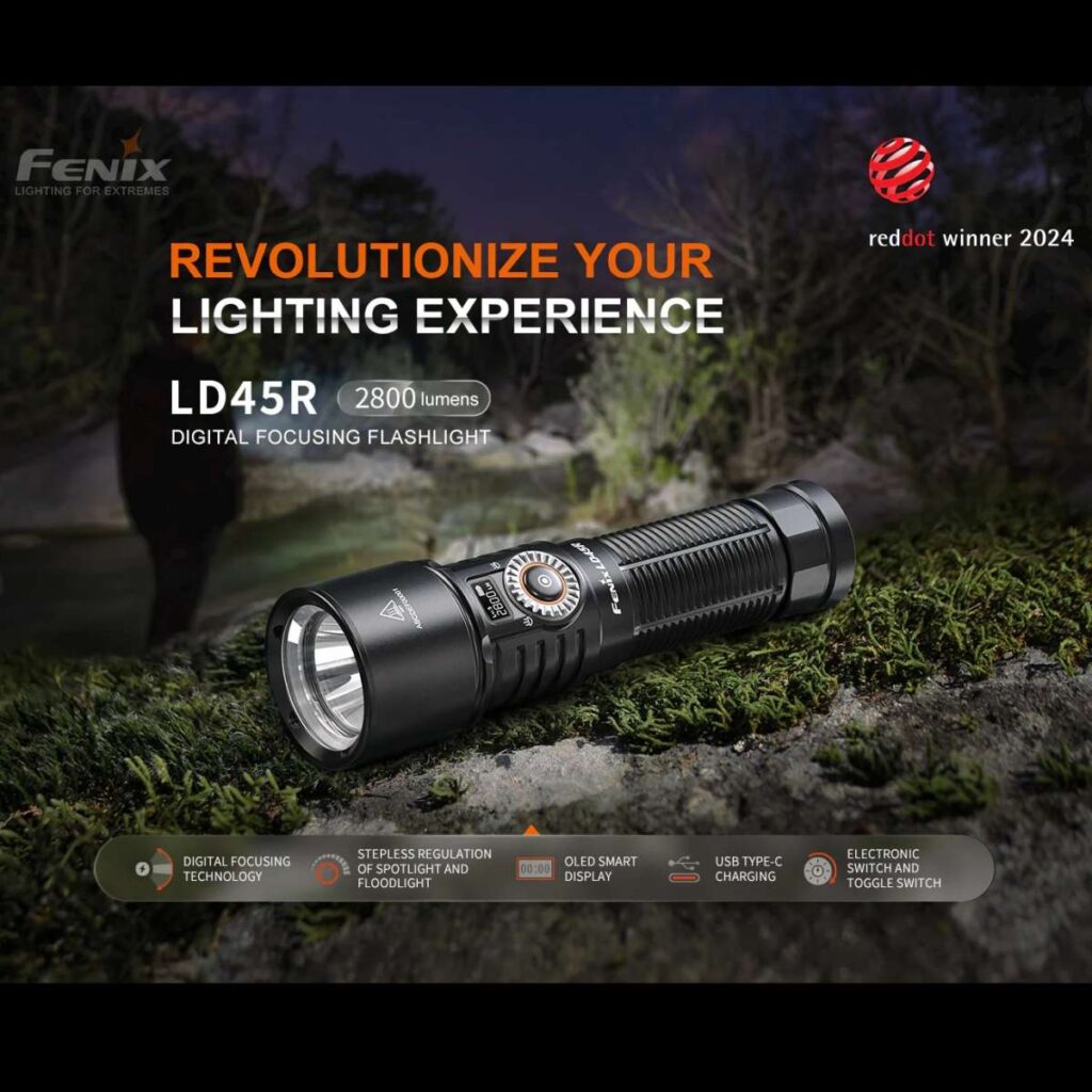 Fenix LD45R lanterna cu fascicul ajustabil si afisaj OLED