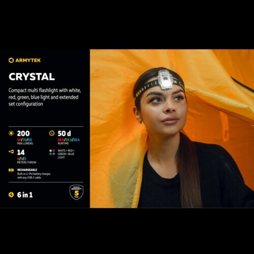 Armytek Crystal lanterna frontala multifunctionala RGB