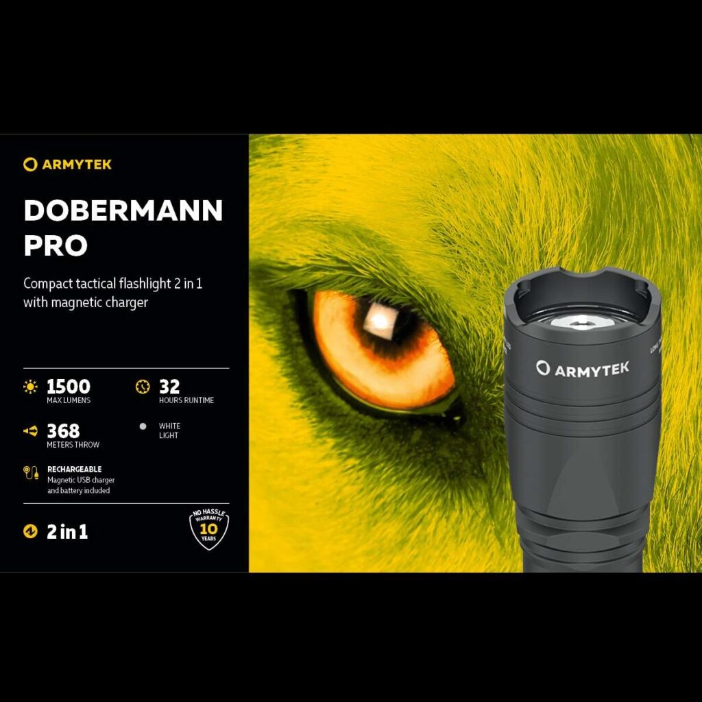 Armytek Dobermann Pro lanterna tactica cu incarcare magnetica