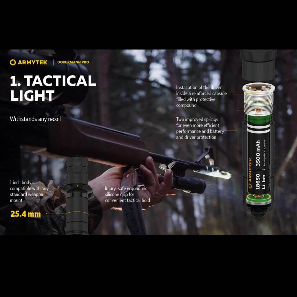 Armytek Dobermann Pro lanterna tactica cu incarcare magnetica