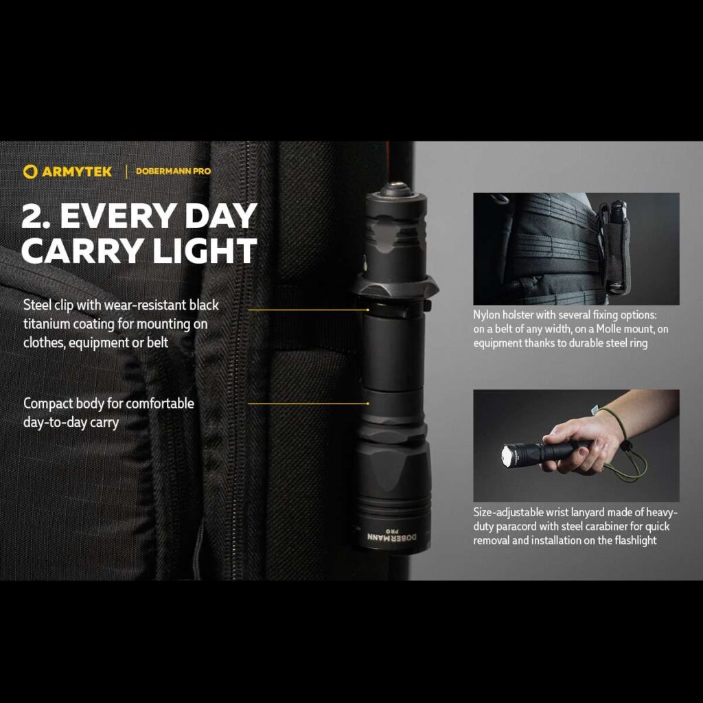 Armytek Dobermann Pro lanterna tactica cu incarcare magnetica