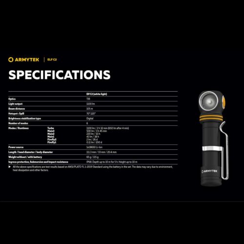 Armytek Elf C2 lanterna frontala cu optica TIR