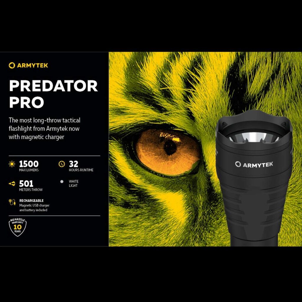 Armytek Predator Pro lanterna tactica cu incarcare magnetica