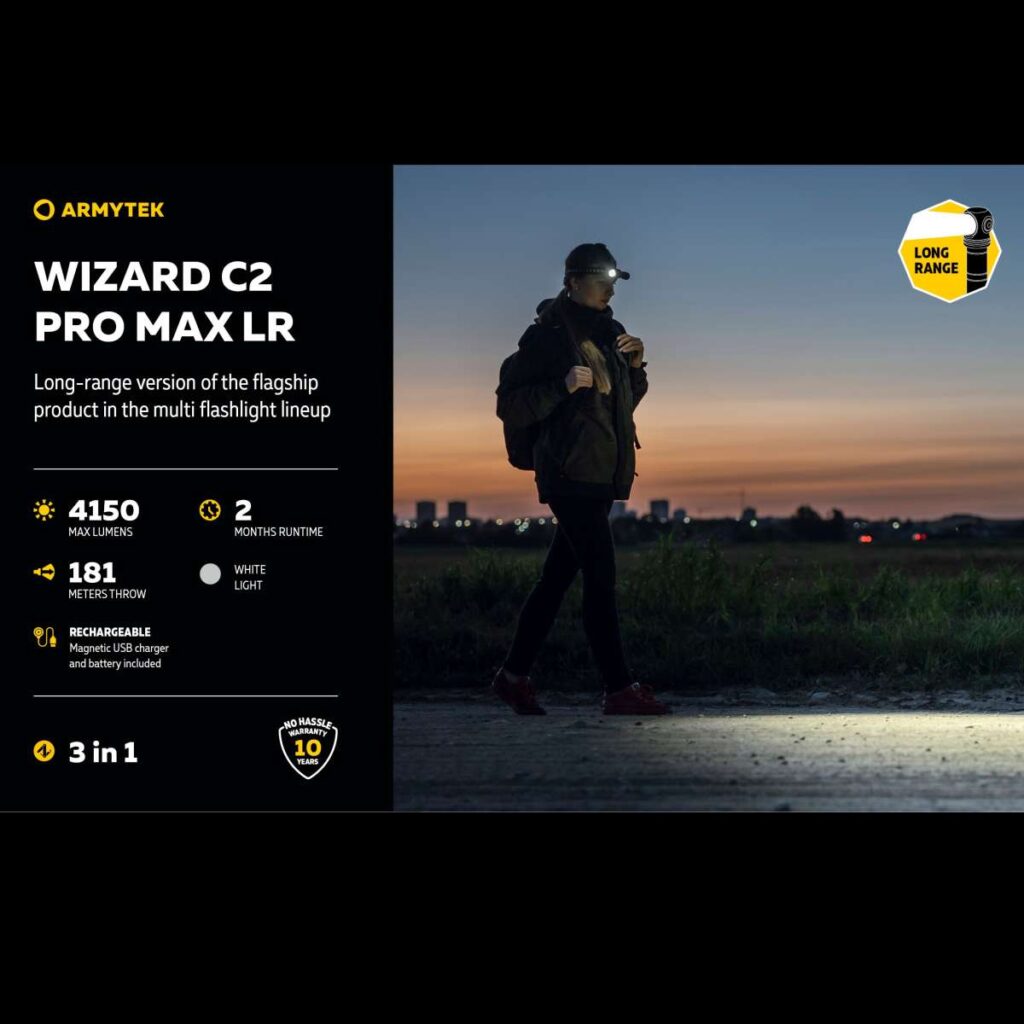 Armytek Wizard C2 Pro LR lanterna frontala magnetica puternica