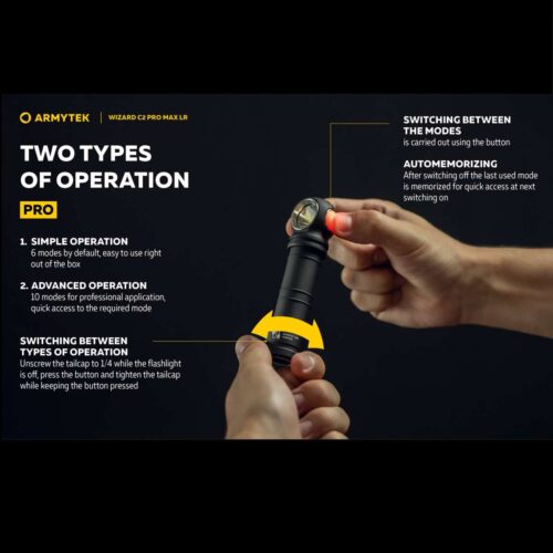 Armytek Wizard C2 Pro LR lanterna frontala magnetica puternica