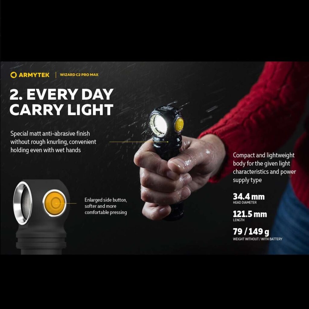 Armytek Wizard C2 Pro Max lanterna frontala magnetica puternica