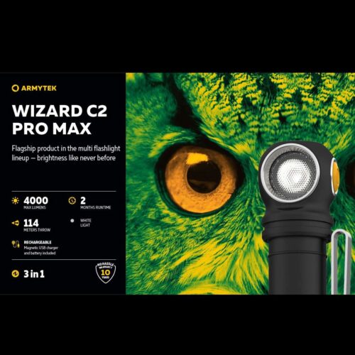 Armytek Wizard C2 Pro Max lanterna frontala magnetica puternica