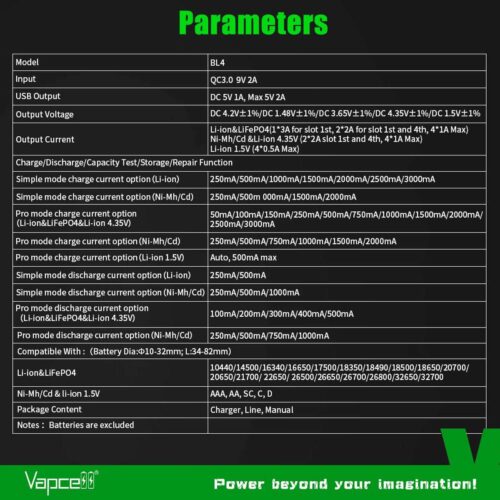 Vapcell BL4 incarcator universal cu 4 porturi 4A