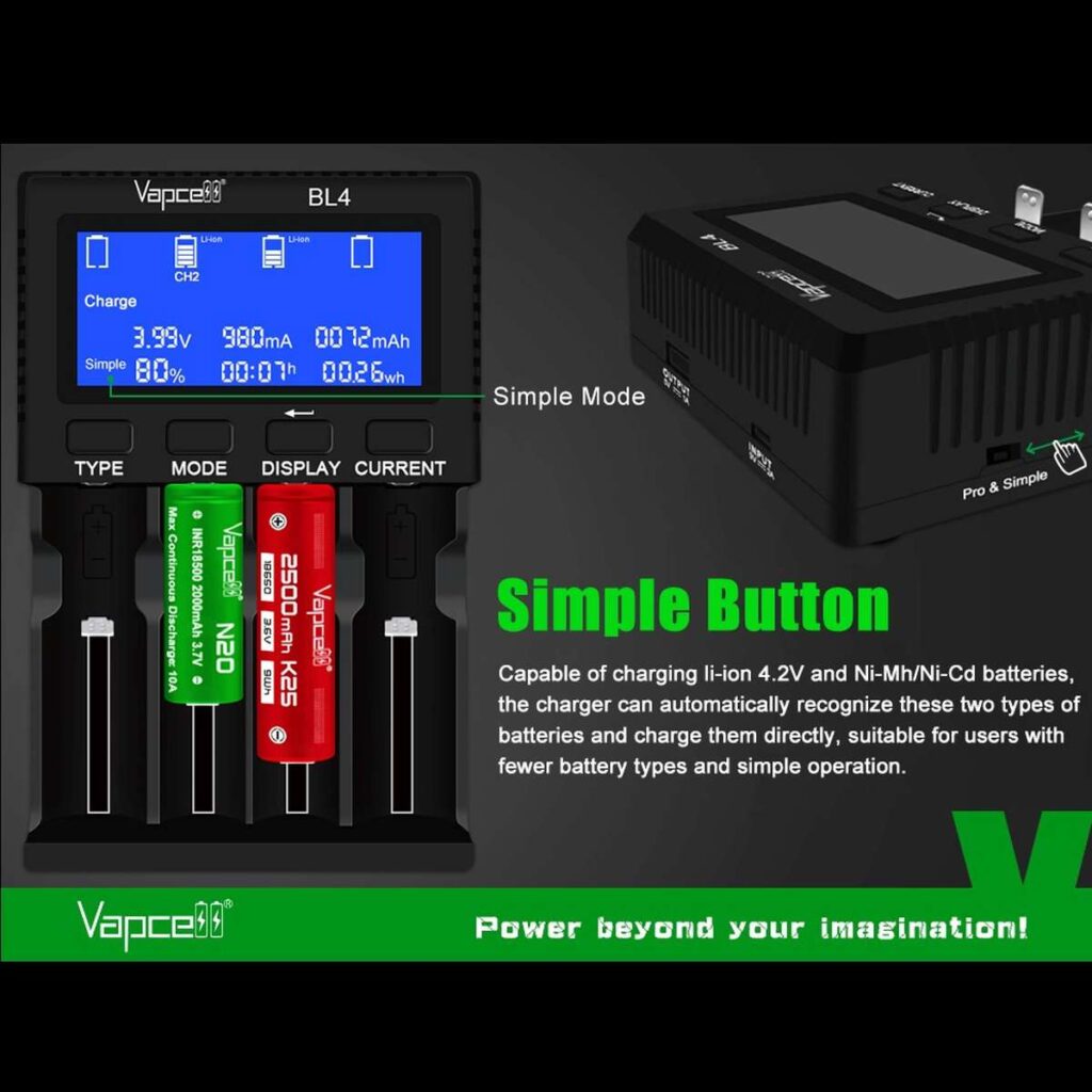 Vapcell BL4 incarcator universal cu 4 porturi 4A