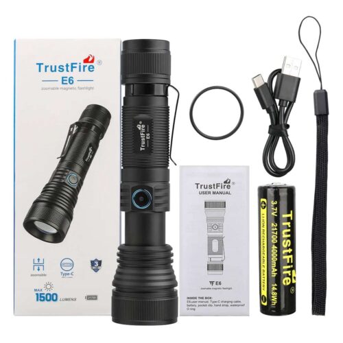 TrustFire E6 lanterna cu fascicul ajustabil, cu zoom