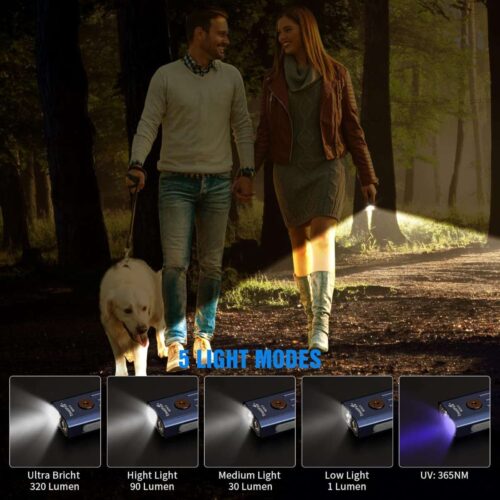 TrustFire Mini X lanterna breloc cu lumina alba si ultravioleta UV