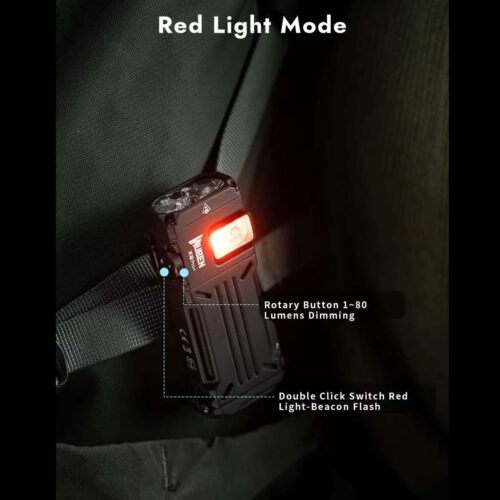 Wuben X2Pro+ lanterna multifunctionala cu LED rosu