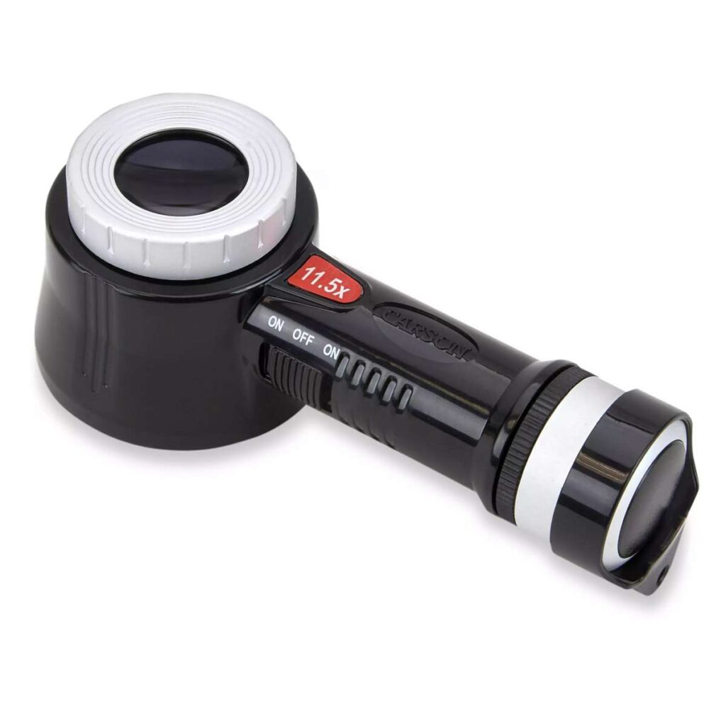 Carson CP-45 lupa 11.5X cu lumina alba si ultravioleta UV