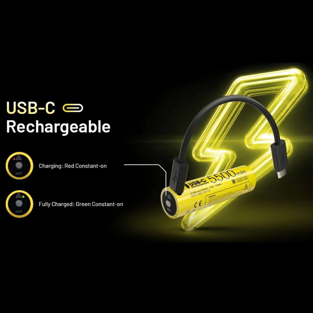 Nitecore NL2155HPR acumulator 21700 de 5500 mAh cu port USB