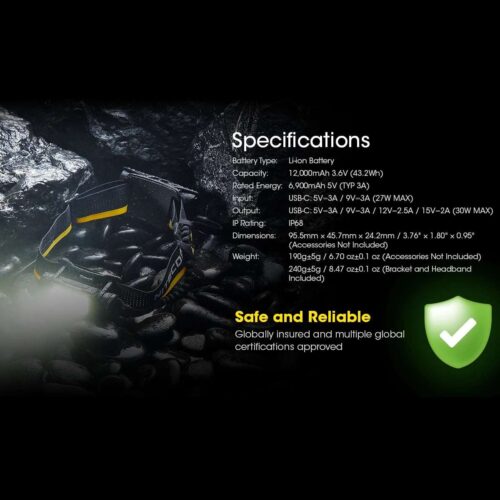 Nitecore Carbon 12K baterie externa, kit extensie de 12000 mAh