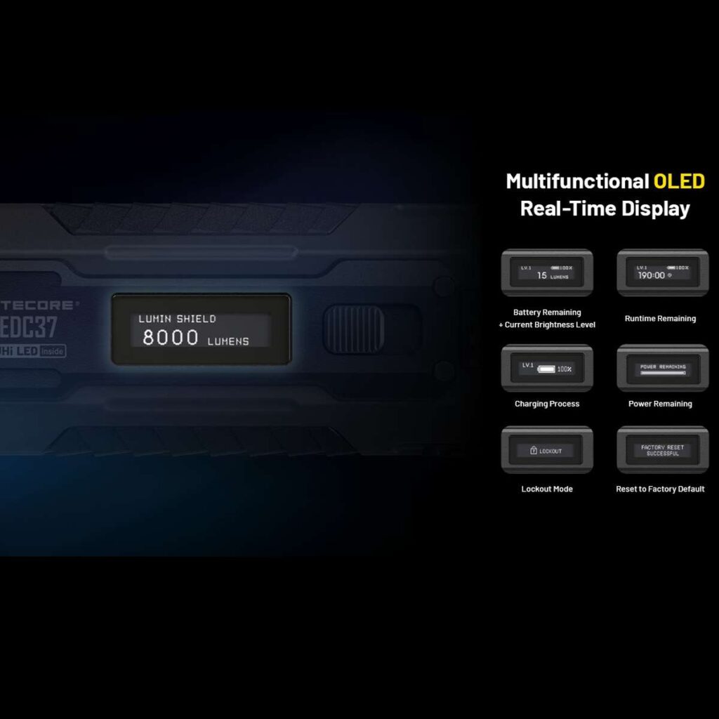 Nitecore EDC37 lanterna puternica cu afisaj OLED