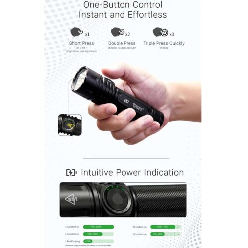 Nitecore EX7 lanterna puternica, fascicul cu focalizare electronica