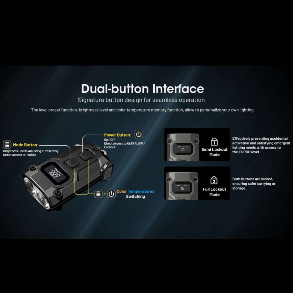 Nitecore TINI3 lanterna breloc cu afisaj OLED