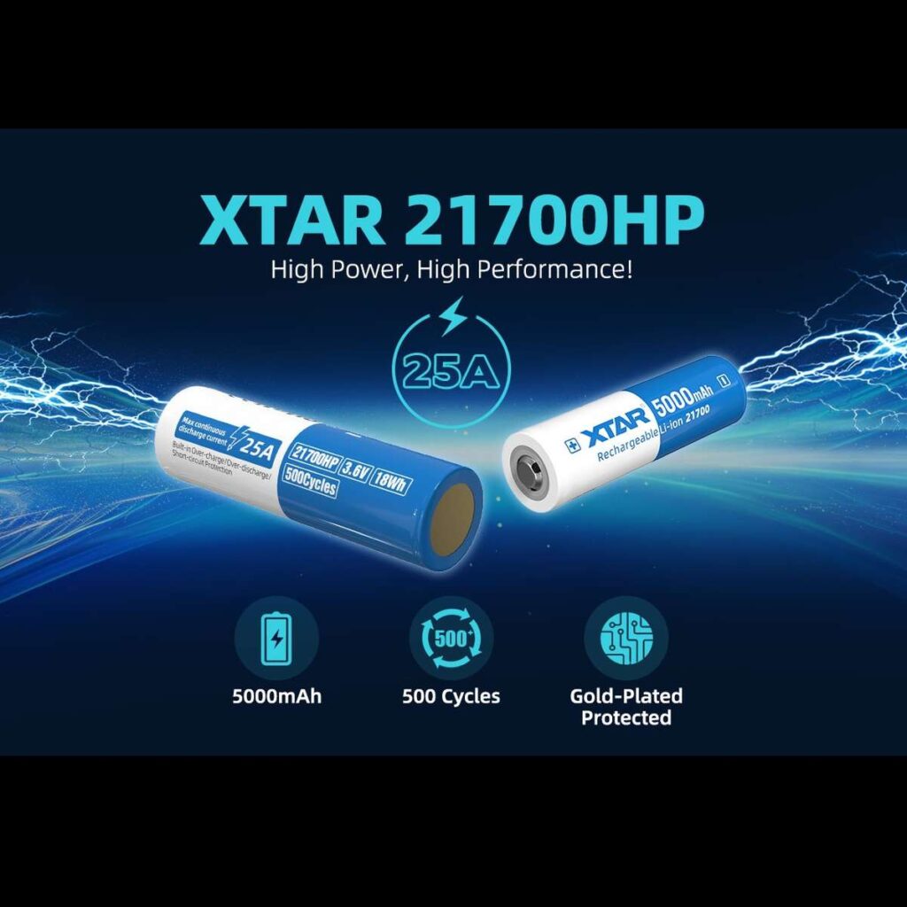 Xtar 21700HP acumulator 21700 de 5000 mAh de intensitate mare