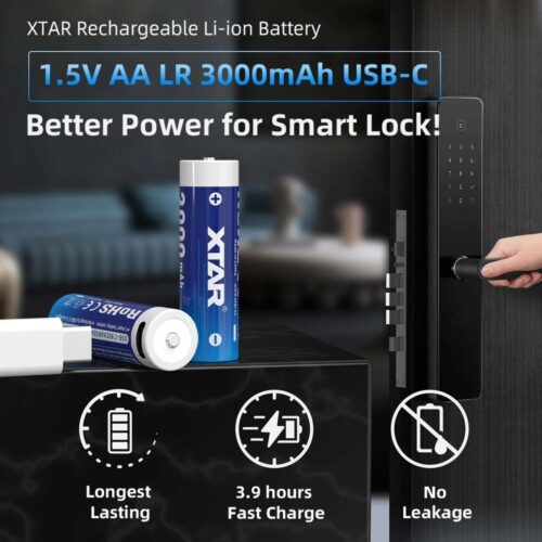 Xtar AA 3000 mAh set acumulatori AA 1.5V cu incarcare USB-C
